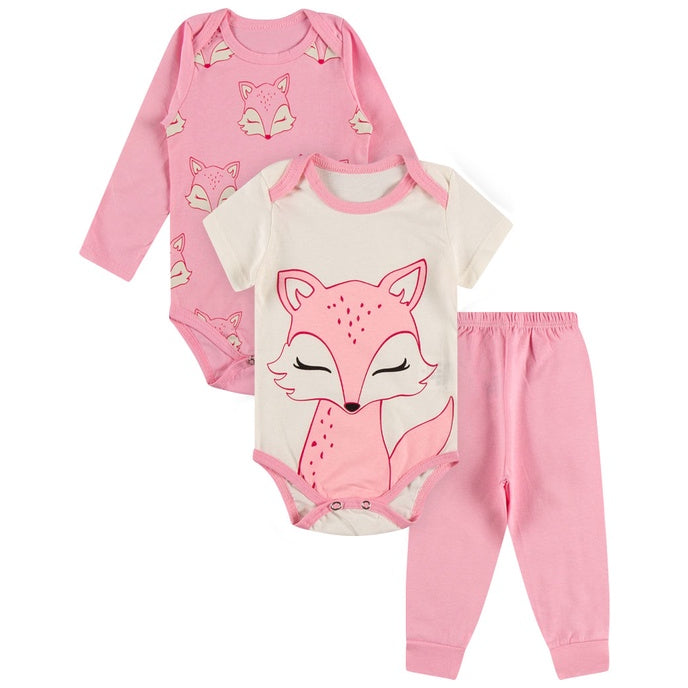 Kit Body roupa De Bebe 12 Peças Body Manga Longa e Curta e Calça Algodão Menina